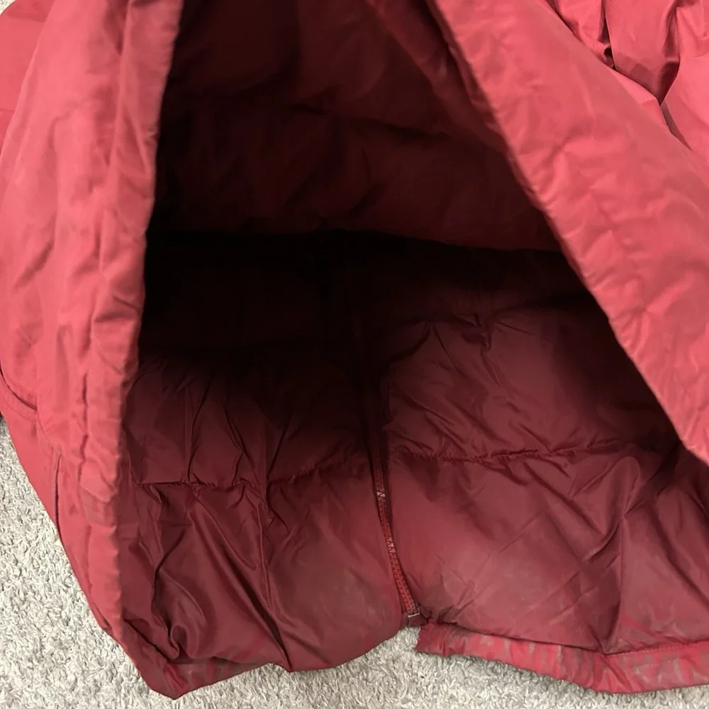 Vintage Eddie Bauer Goose Down Puffer Jacket Women's Large‎ Red Full Zip